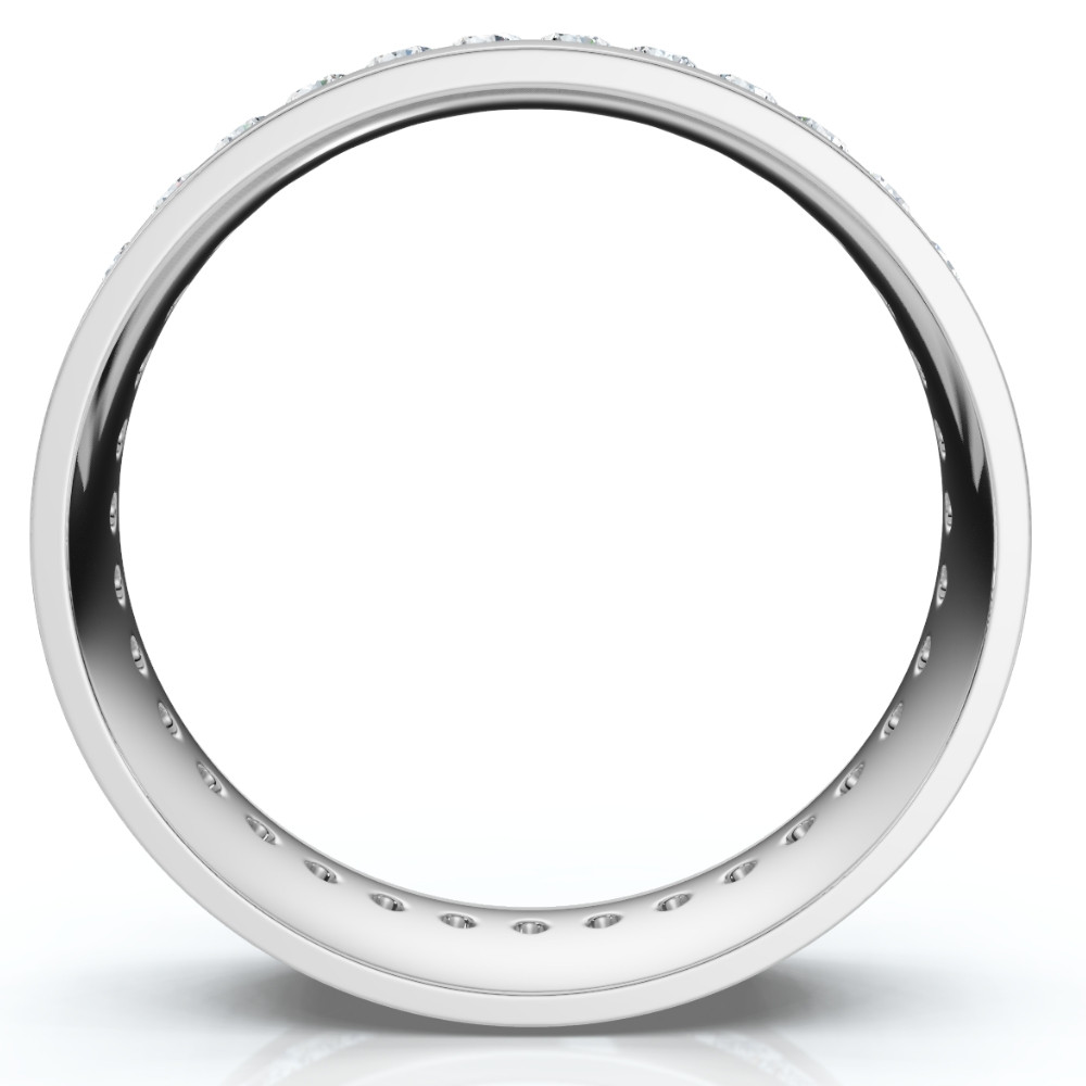 Mens 1 1/10ct Diamond Eternity Comfort Wedding Band 14k White Gold Ring (G-H, I1)