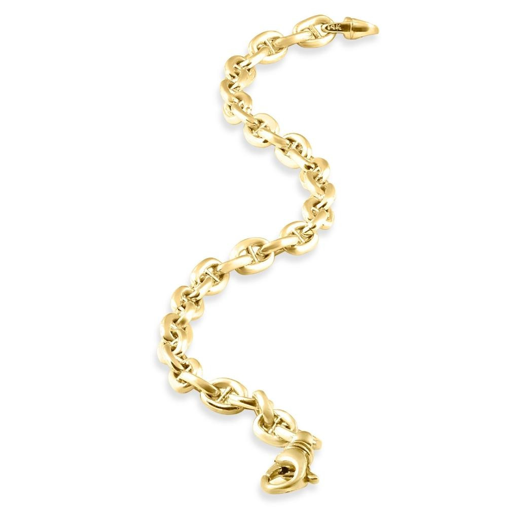 Men's Marine 14k Gold (26gram) or Platinum (48gram) 6.5mm Link Bracelet 8.5"
