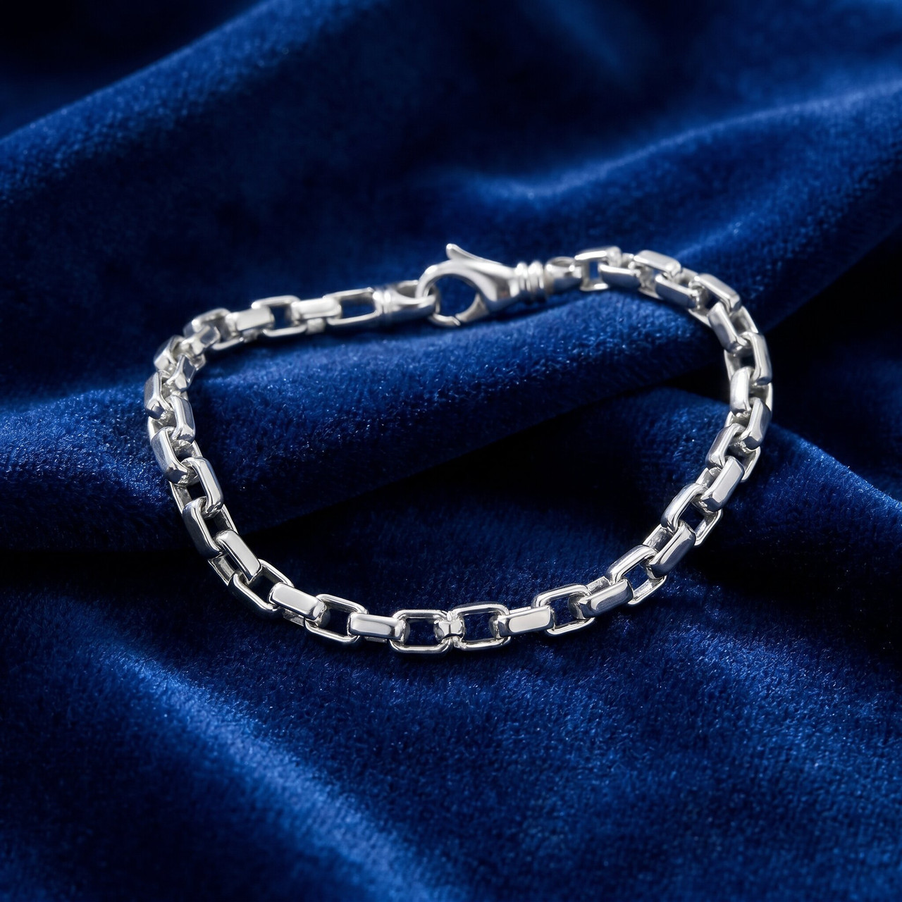 Men's 14k Gold (15gram) or Platinum (28gram) 4mm Link Bracelet 8.5"
