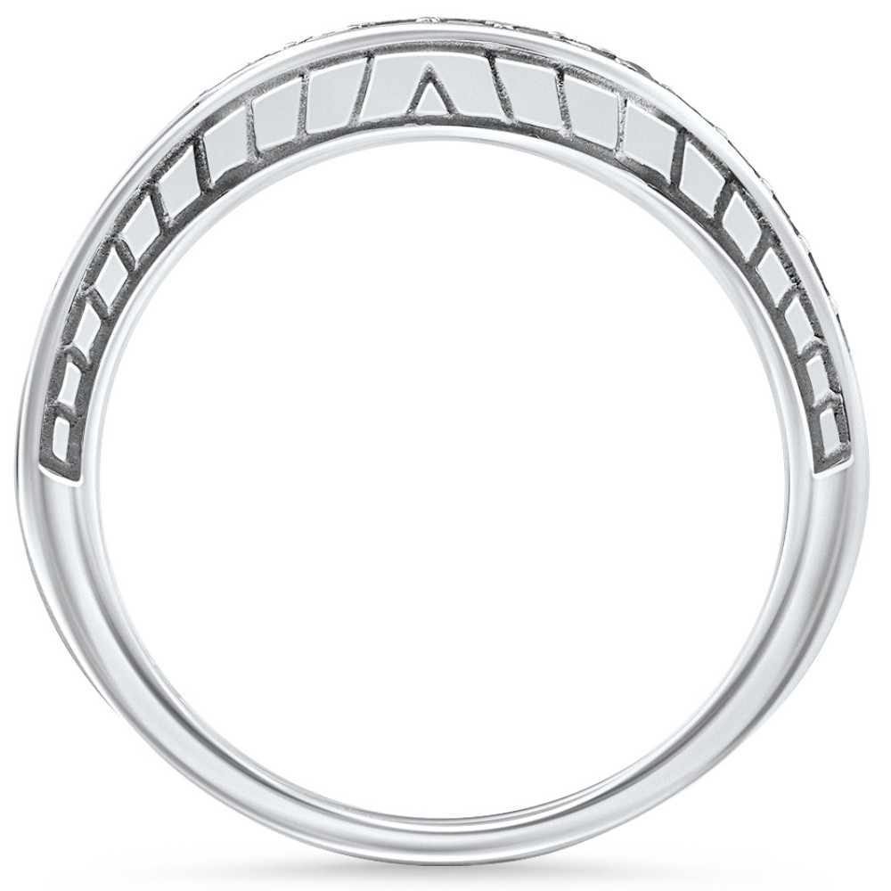 1/4ct Notched Wedding Ring Curved Antique Like Enhancer (G-H, I1)