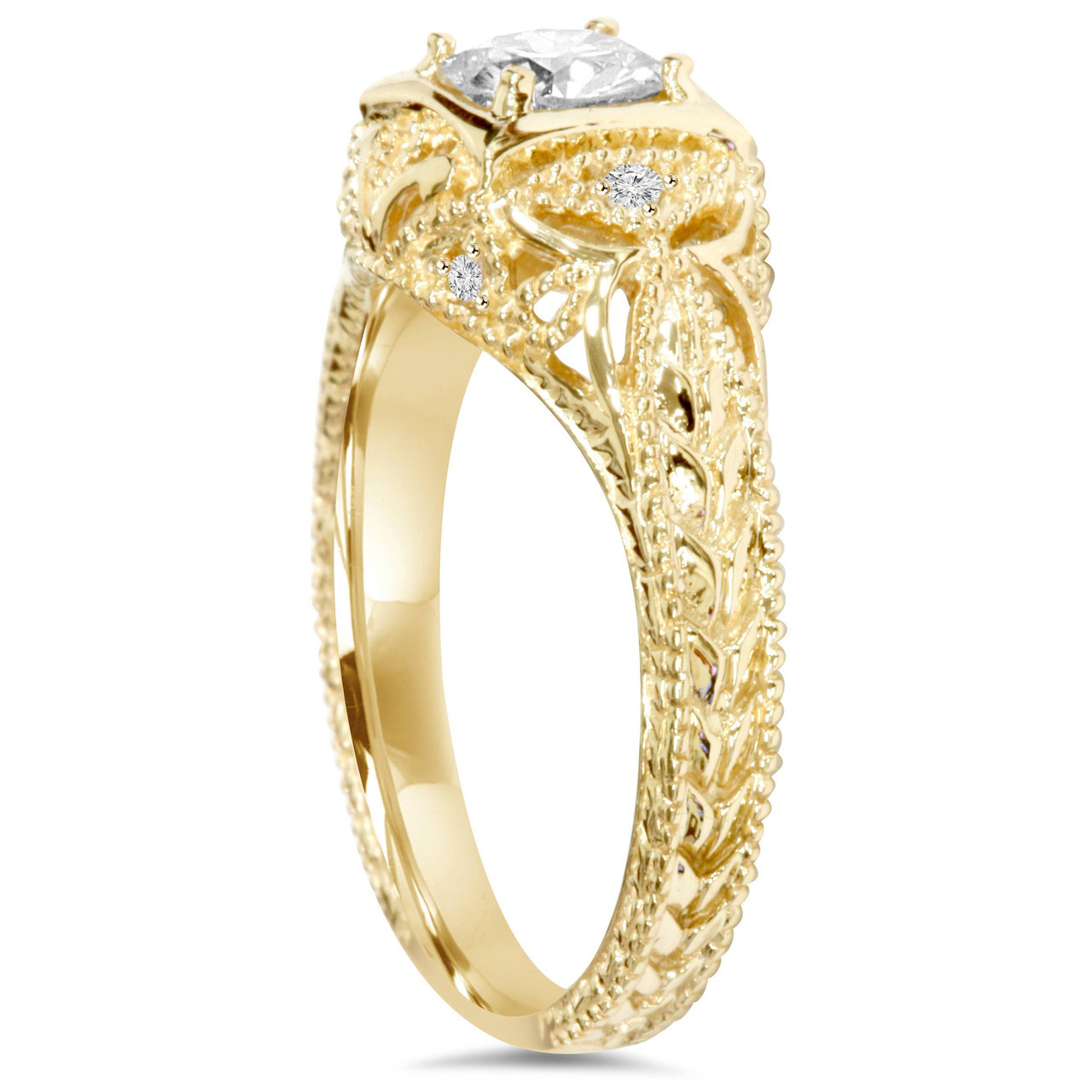 Emery 5/8Ct Vintage Genuine Diamond Engagement 14K Yellow Gold (H-I, I1)