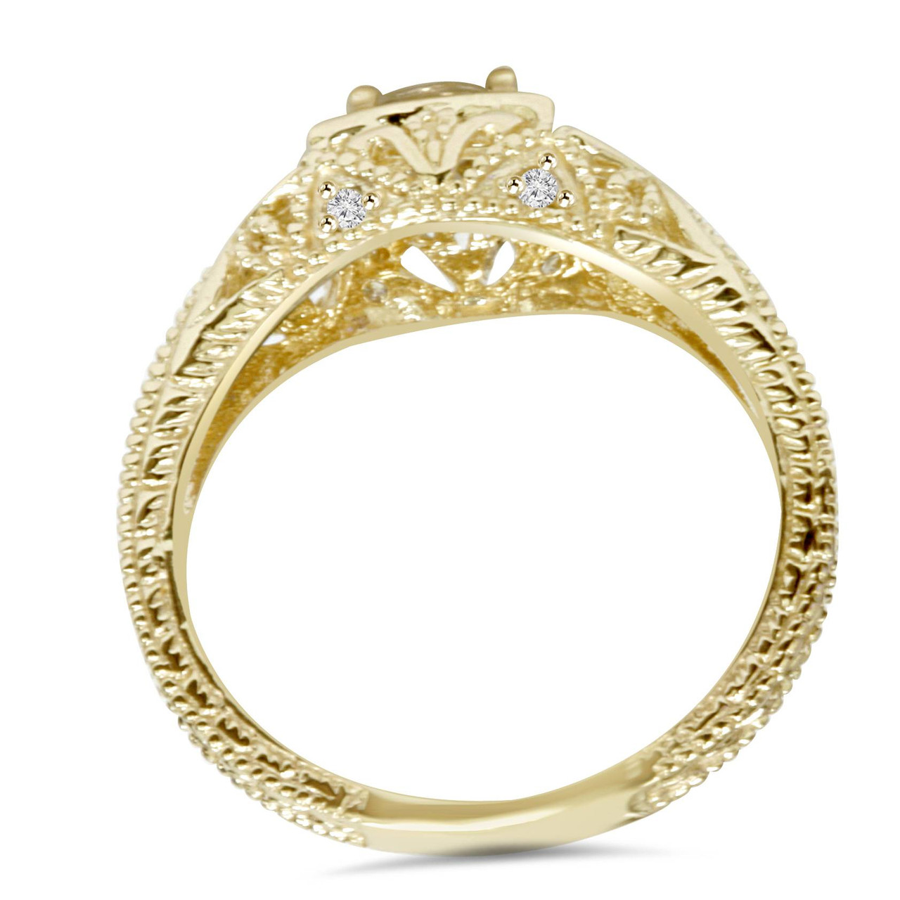 Emery 5/8Ct Vintage Genuine Diamond Engagement 14K Yellow Gold (H-I, I1) Emery 5/8Ct Vintage Genuine Diamond Engagement 14K Yellow Gold (H-I, I1)