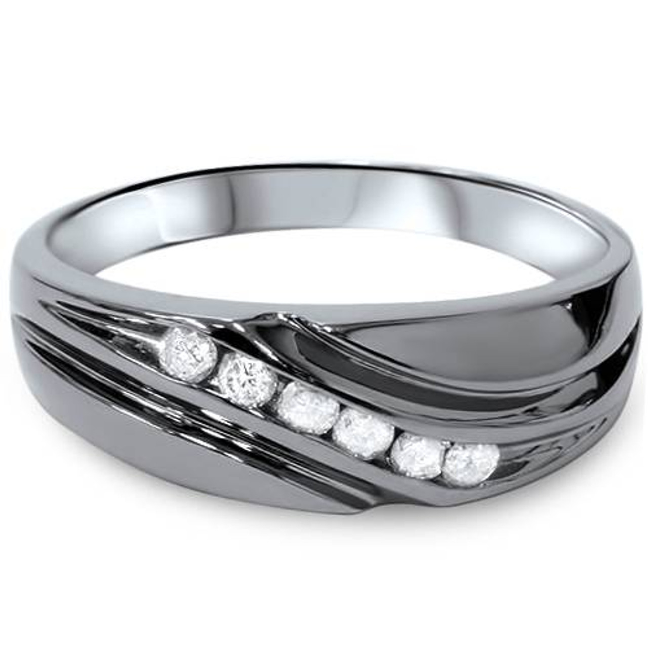 1/4ct Channel Set Diamond Ring 14K Black Gold (G-H, SI) 1/4ct Channel Set Diamond Ring 14K Black Gold (G-H, SI)