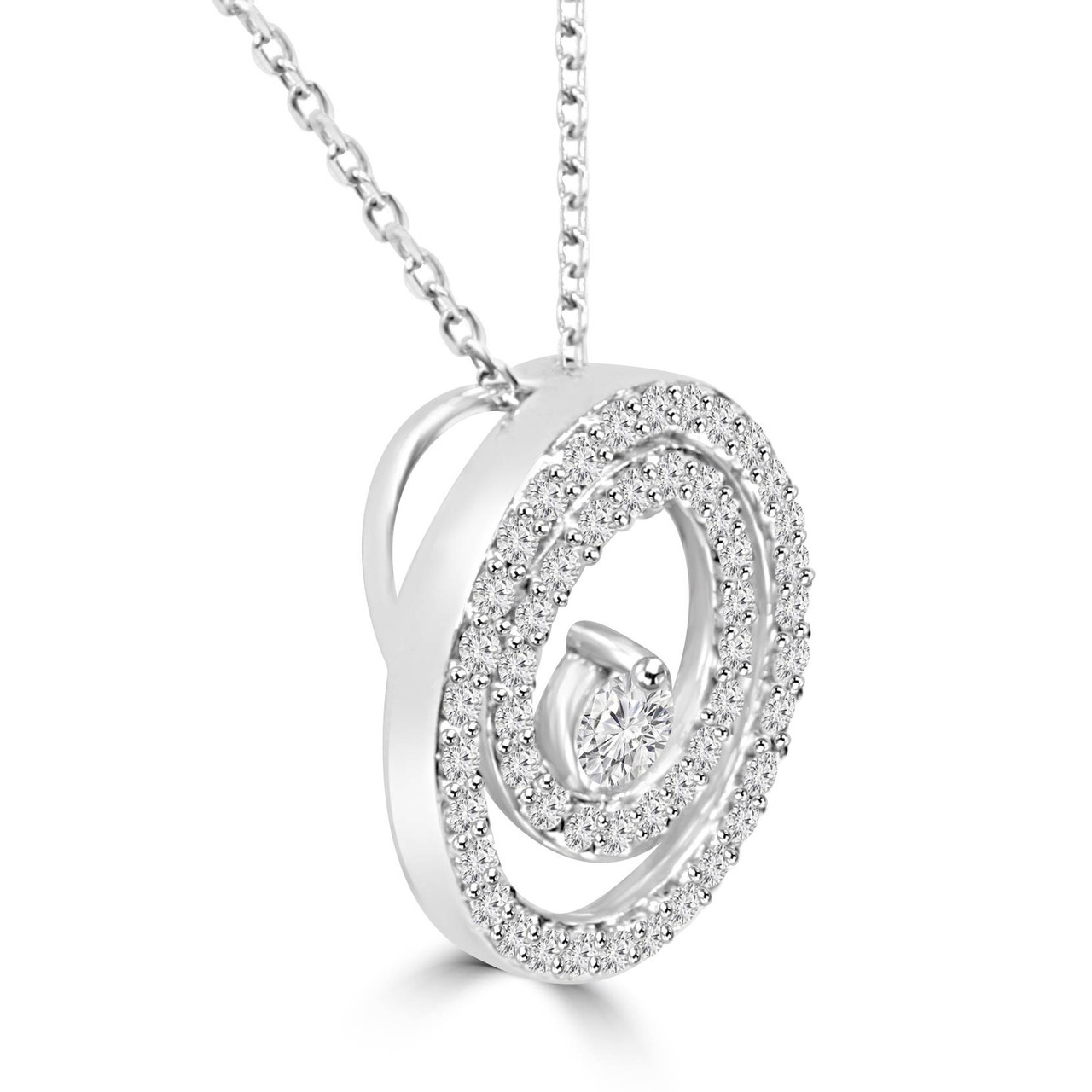 Everyday Diamonds Collection Double Circle Necklace | 9K White Gold –  Browns Family Jewellers
