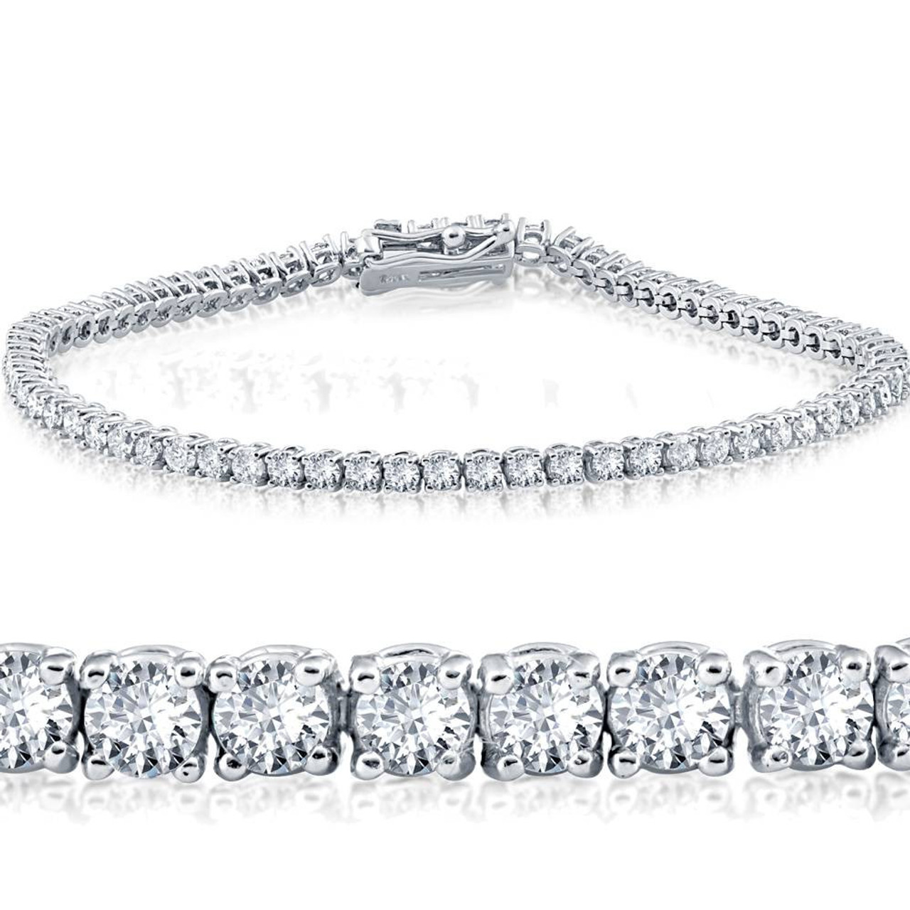 1.60 ctw Round Diamond Tennis Bracelet Pave Set | Virabyani | Diamond, Tennis  bracelet diamond, Diamond cuts