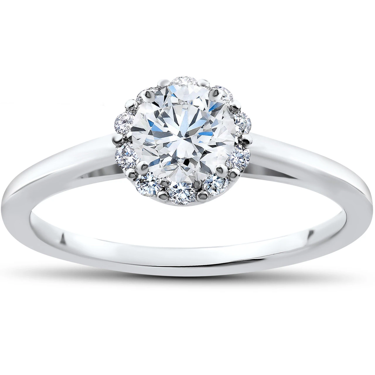 3/4 Ct Lab Created Diamond Madelyn Halo Engagement Ring 14k White Gold (F-G, VS)