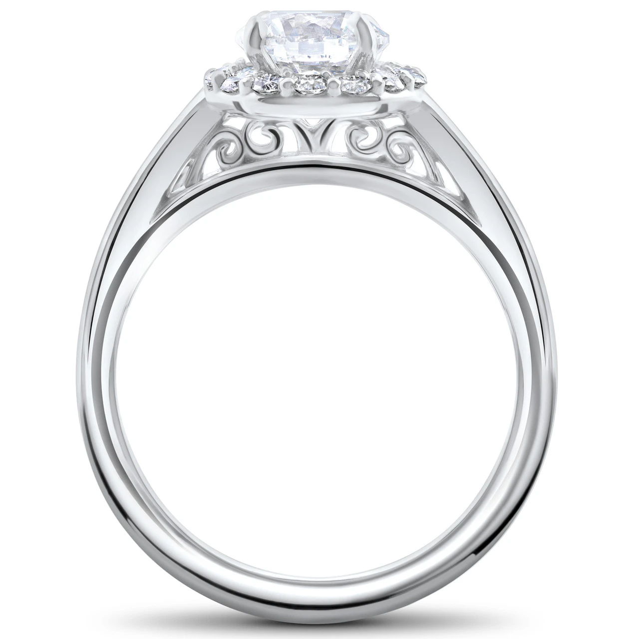 3/4 Ct Lab Created Diamond Madelyn Halo Engagement Ring 14k White Gold (F-G, VS)