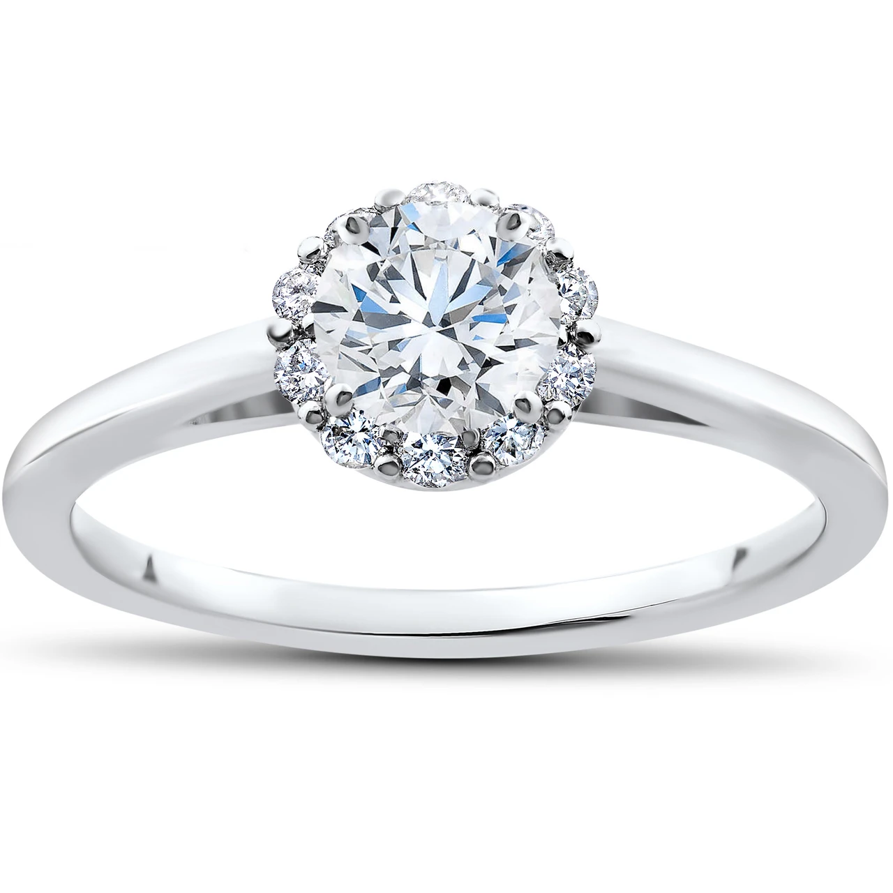 3/4 Ct Lab Created Diamond Madelyn Halo Engagement Ring 14k White Gold (F-G, VS)