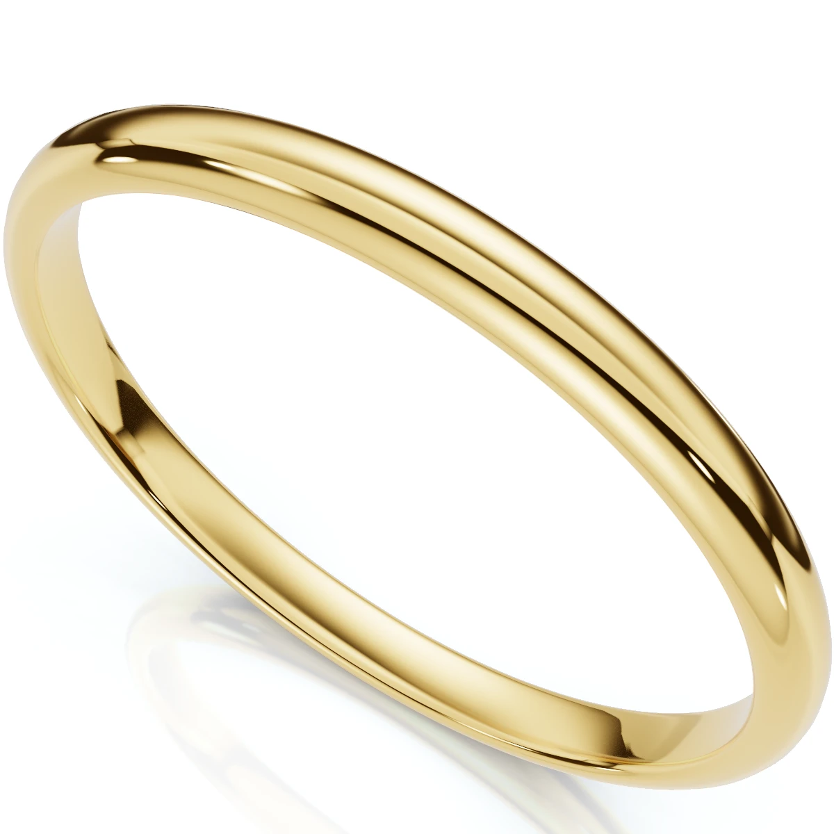 2mm 14K Rose Gold Comfort Fit Plain Wedding Band
