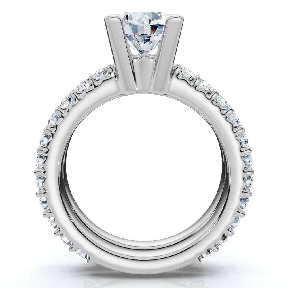 2 3/4Ct Diamond Engagement Wedding Ring Set in 14k White Gold Lab Grown (G-H, VS)