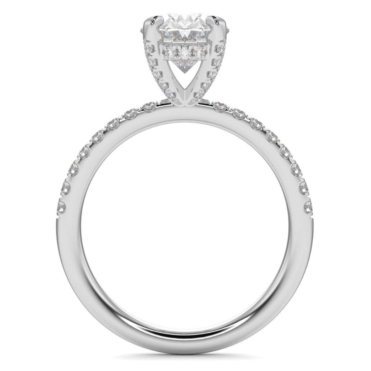 3 1/2Ct Oval Diamond Engagement Ring Lab Grown in 14k White, Yellow or Rose Gold (G-H, VS)