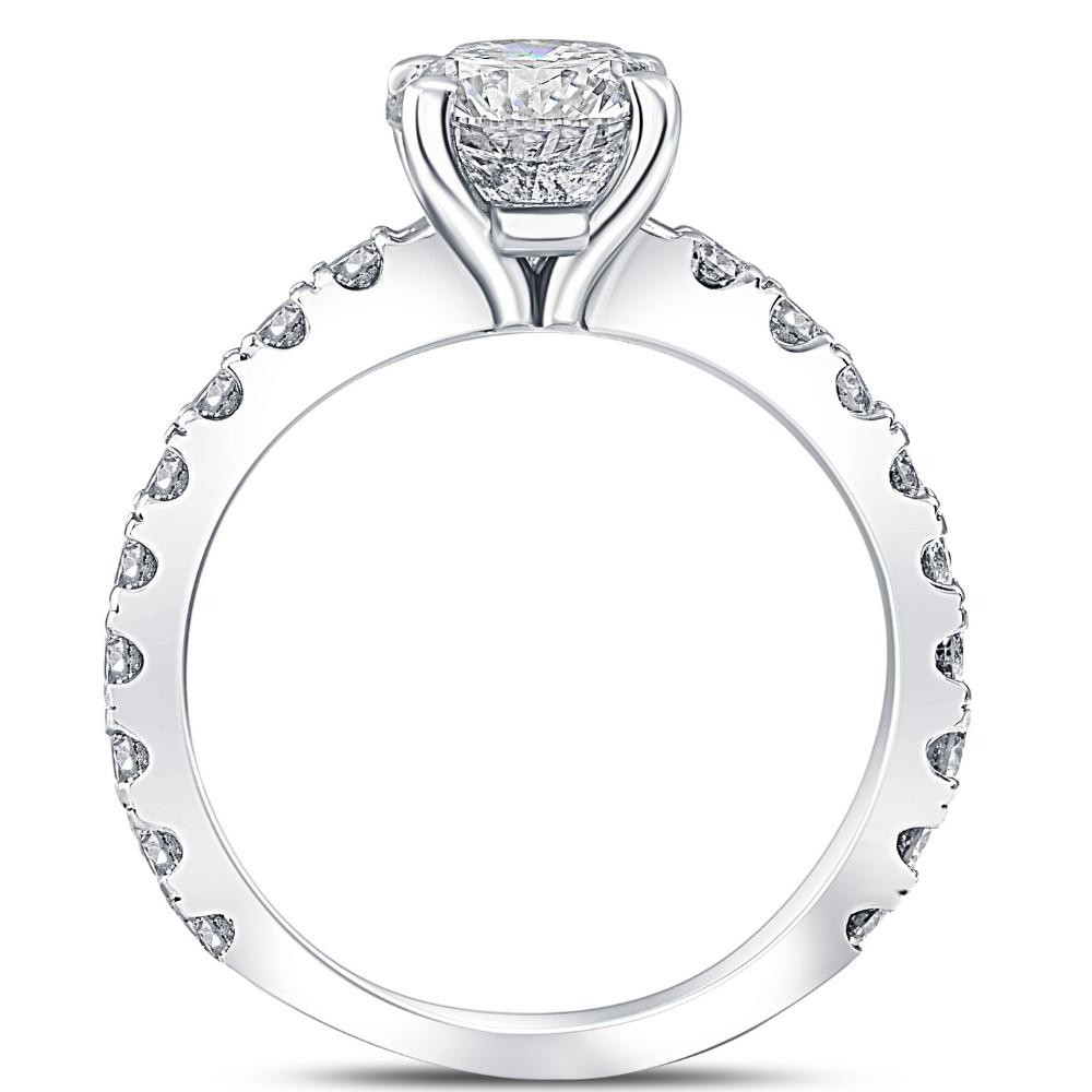 3 1/2ct Diamond Engagement Wedding Ring Set 14K White Gold Lab Grown (G-H, VS)