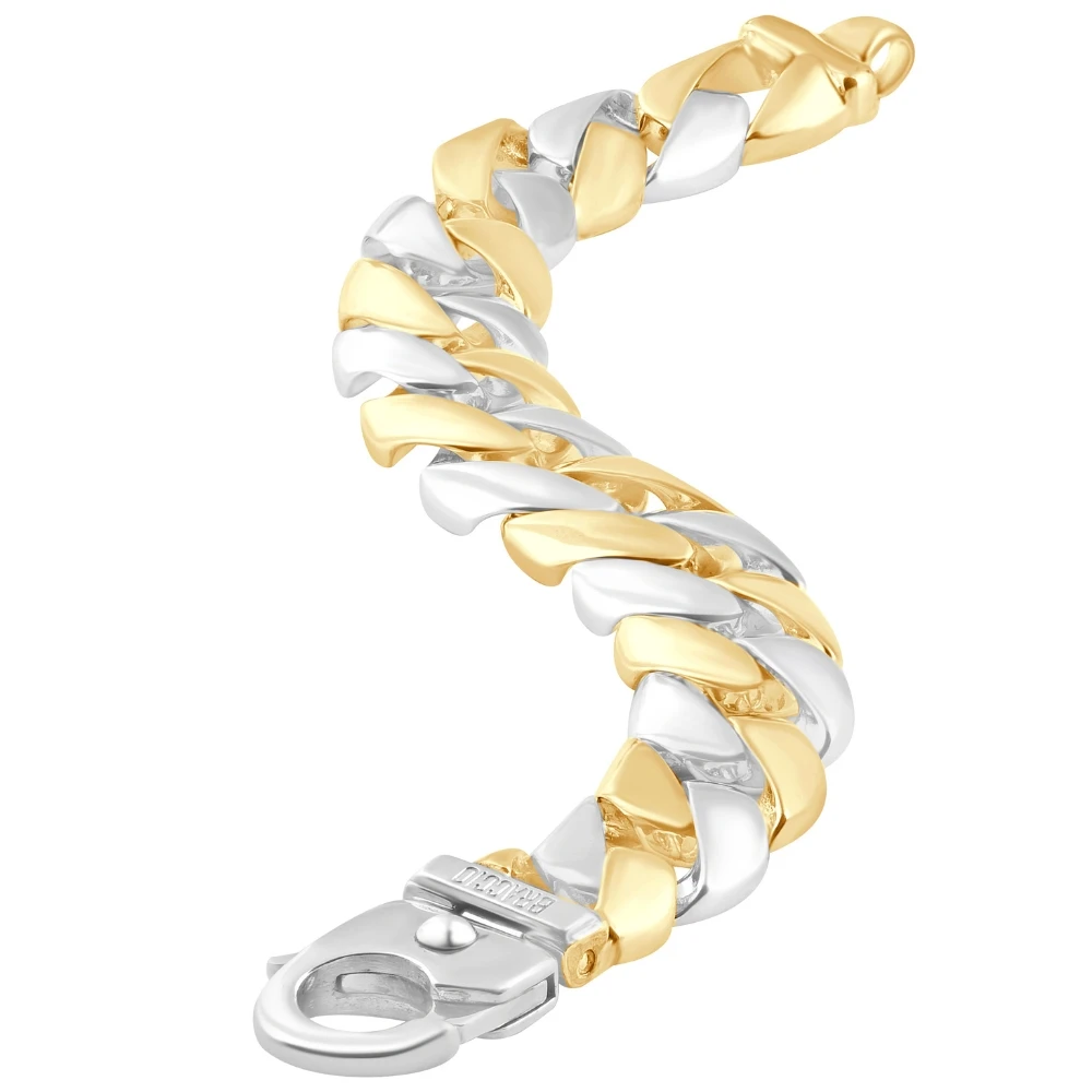 Men's Rounded Heavy Cuban 14k Gold (137gram) or Platinum (257gram) 19.5mm Link Bracelet 9.5"