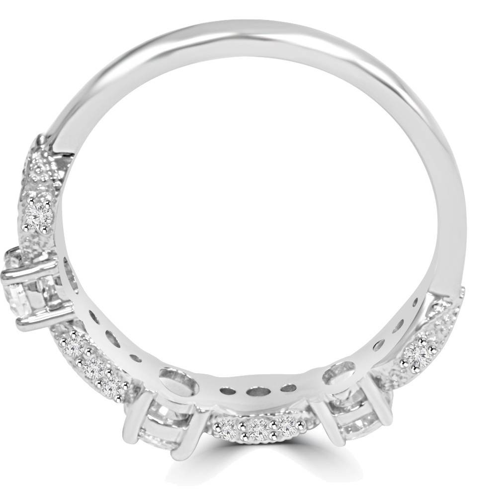 1/2 Ct Vintage Diamond Wedding Ring 14K White Gold (H-I, I1)