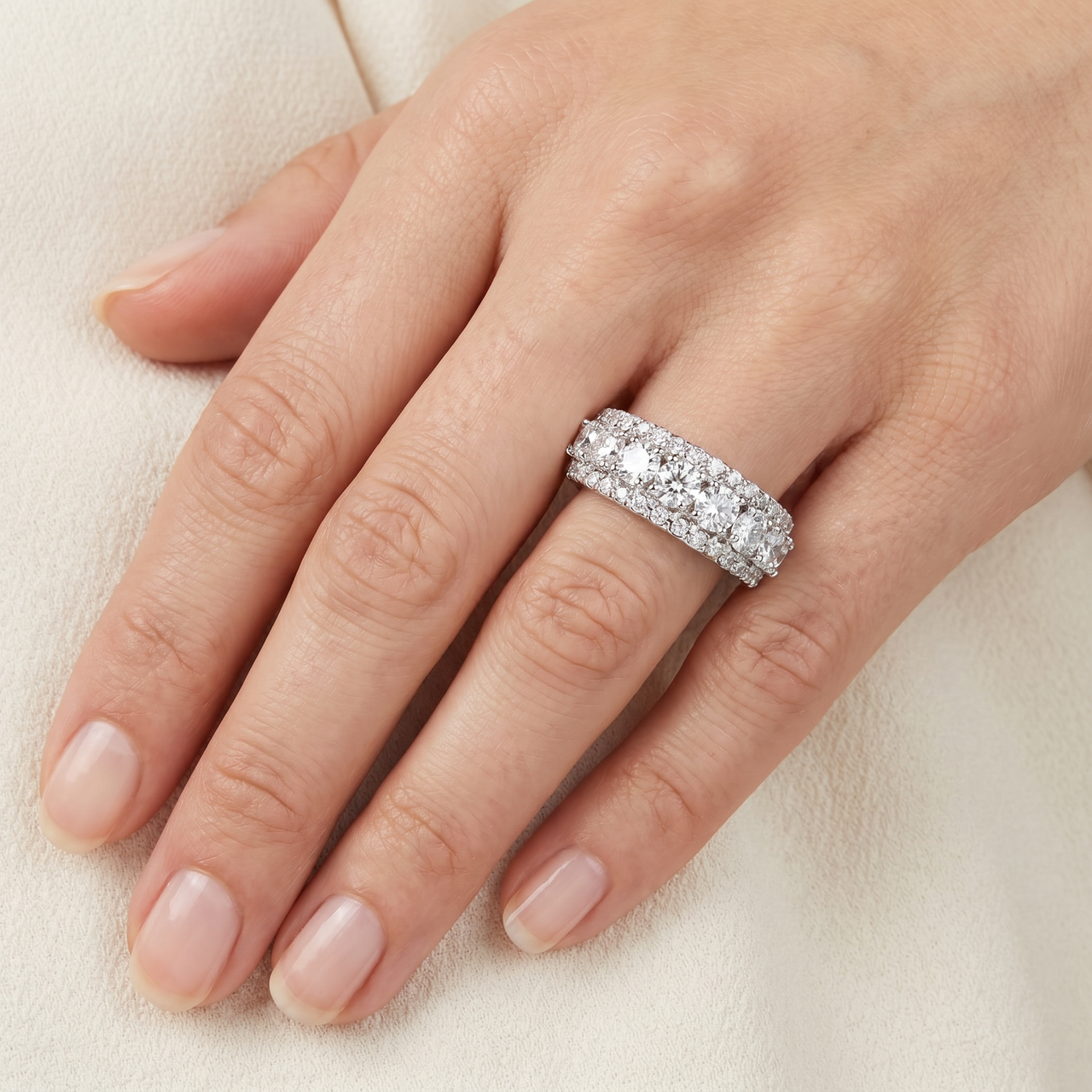 1 1/2ct Diamond Wedding Ring Womens Anniversary Band 14k White Gold (G-H, I1)