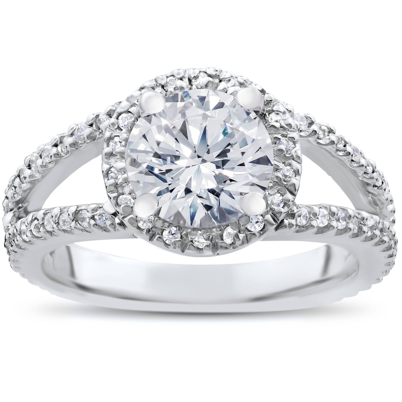 split shank halo engagement ring