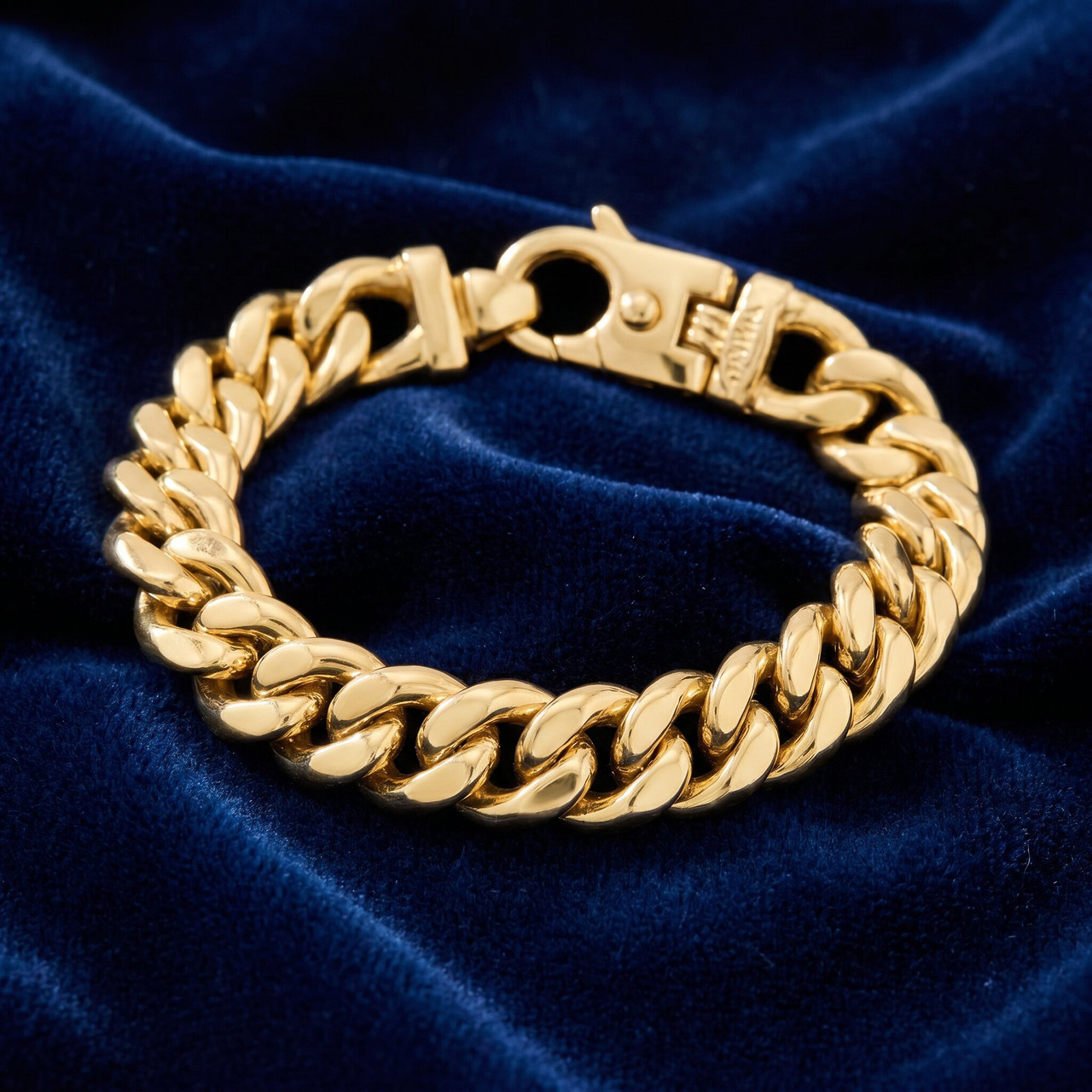 Men's Cuban 14k Gold (119gram) or Platinum (191gram) 12mm Link Bracelet 9"