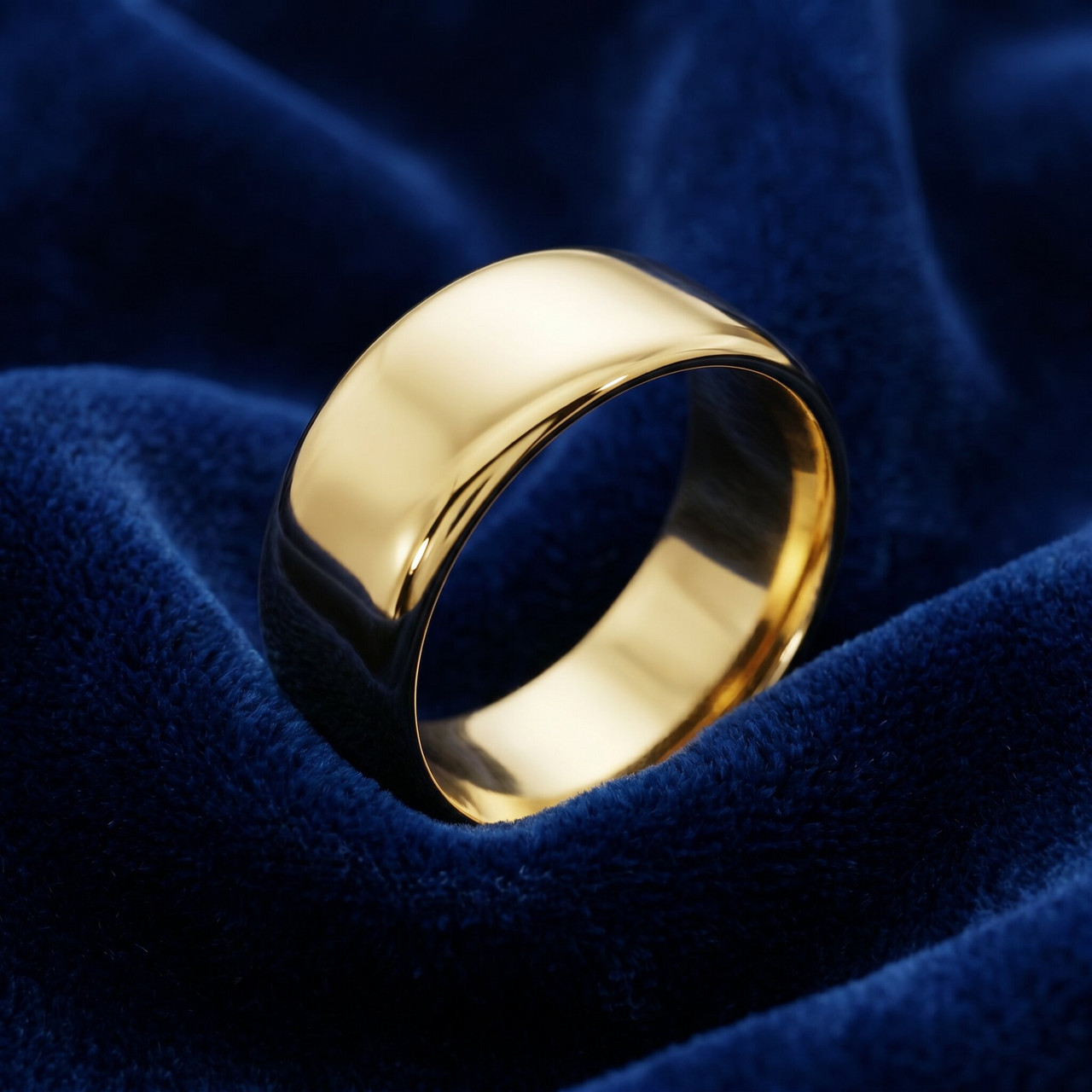 10mm Comfort Fit 14K Yellow Gold Wedding Band Mens Ring