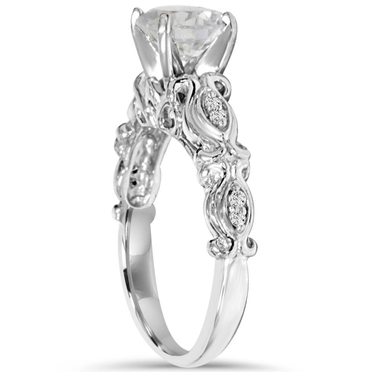 1 1/16ct Vintage Enhanced Diamond Engagement Ring 14K White Gold (G-H, I1) 1 1/16ct Vintage Enhanced Diamond Engagement Ring 14K White Gold (G-H, I1)