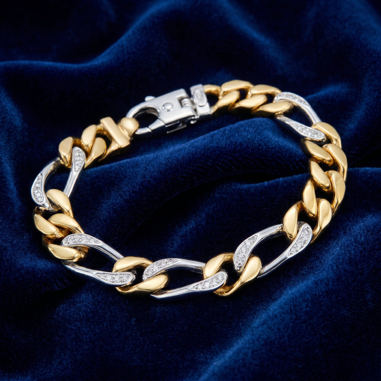 Men's 14k Gold (72gram) or Platinum (135gram) 11mm Diamond Bracelet 8.5" (H-I, SI)
