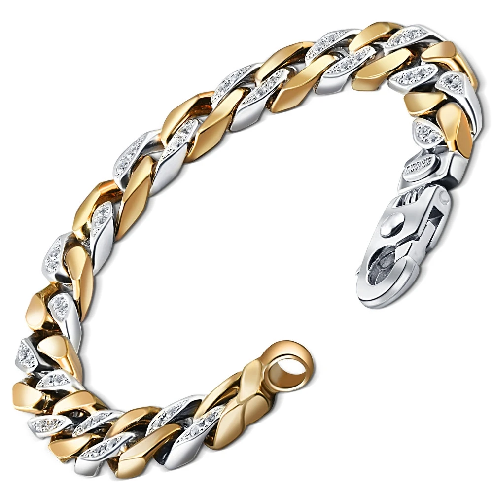 Men's 14k Gold (57gram) or Platinum (107gram) 10mm Diamond Bracelet 8.5" (H-I, SI)