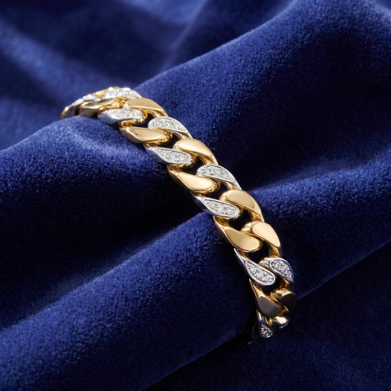 Men's 14k Gold (57gram) or Platinum (107gram) 10mm Diamond Bracelet 8.5" (H-I, SI)