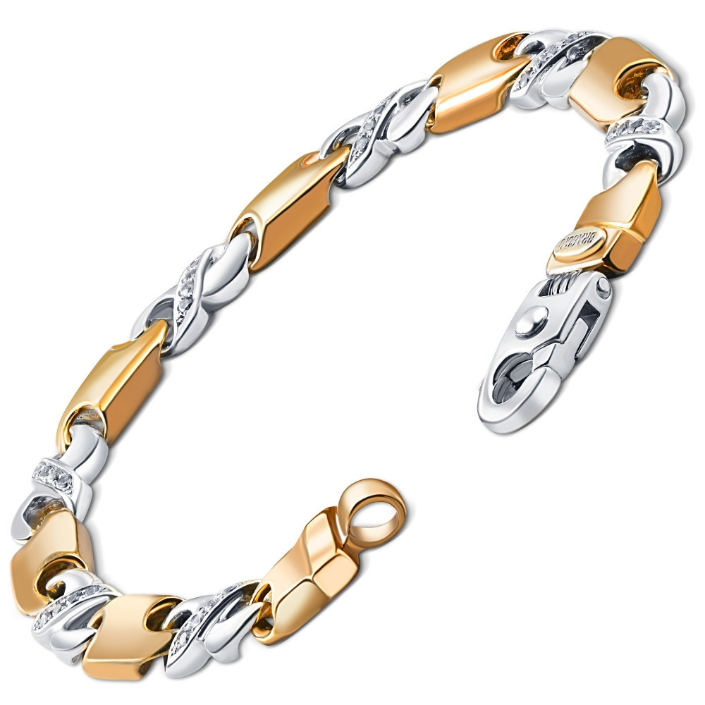 Men's 14k Gold (63gram) or Platinum (118gram) 9.5mm Diamond Bracelet 8.5" (H-I, SI)