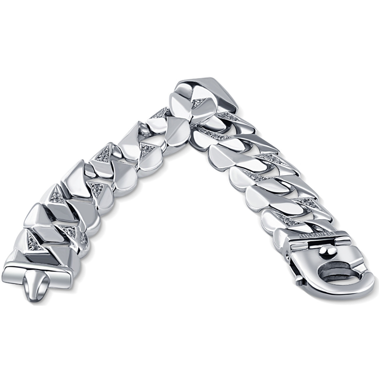 Men's 14k Gold (147gram) or Platinum (276gram) 20mm Diamond Bracelet 9" (H-I, SI)