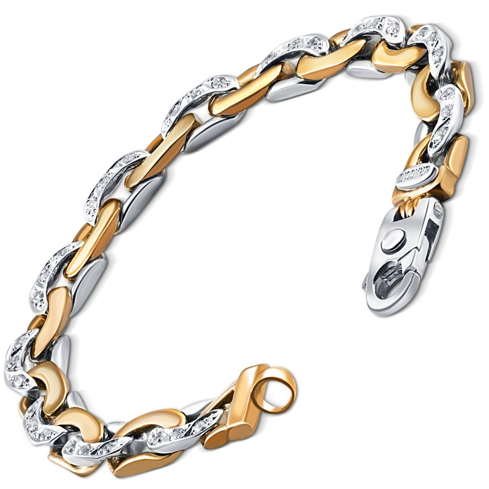 Men's 14k Gold (41gram) or Platinum (77gram) 8.5mm Diamond Bracelet 8.5" (H-I, SI)