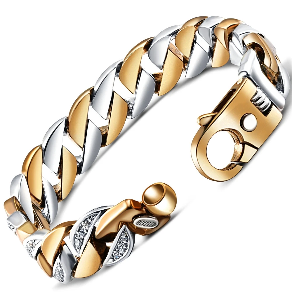 Men's 14k Gold (101gram) or Platinum (163gram) 13mm Diamond Bracelet 8.75" (H-I, SI)