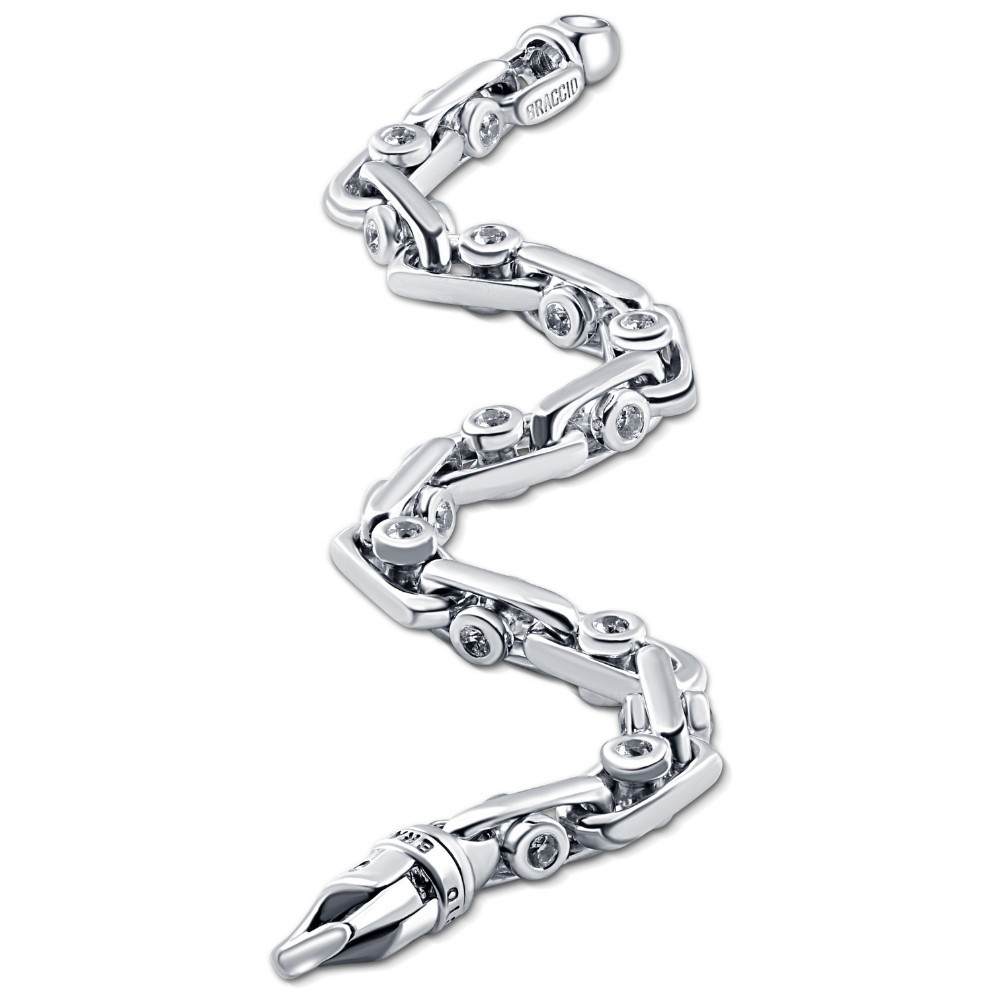 Men's 14k Gold (70gram) or Platinum (126gram) 8mm Diamond Bracelet 9" (G-H, VS2-SI1)