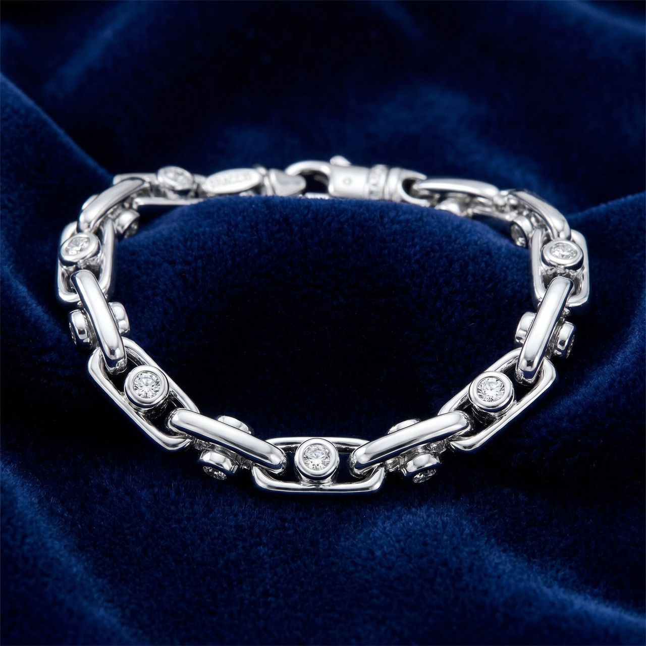 Men's 14k Gold (70gram) or Platinum (126gram) 8mm Diamond Bracelet 9" (G-H, VS2-SI1)