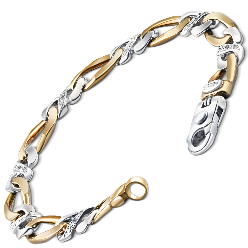 Men's 14k Gold (31gram) or Platinum (50gram) 9mm Diamond Bracelet 8.5" (H-I, SI)