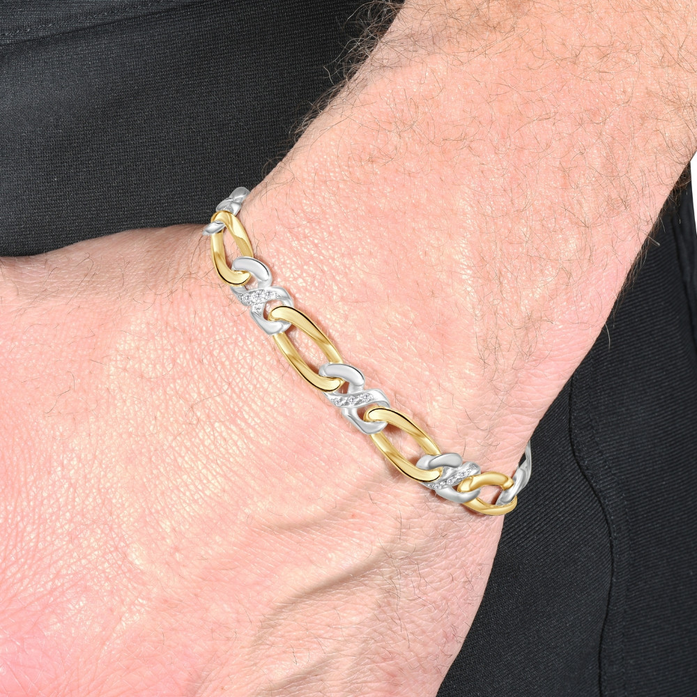 Men's 14k Gold (31gram) or Platinum (50gram) 9mm Diamond Bracelet 8.5" (H-I, SI)