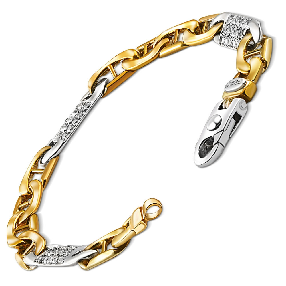 Men's 14k Gold (39gram) or Platinum (63gram) 8.5mm Diamond Bracelet 9" (H-I, SI)