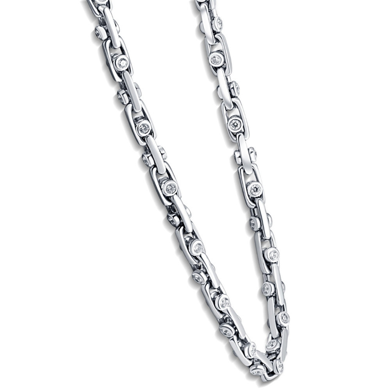 Jack 59 Carats Full Pave Diamond Cuban Link Chain in White Gold for Me