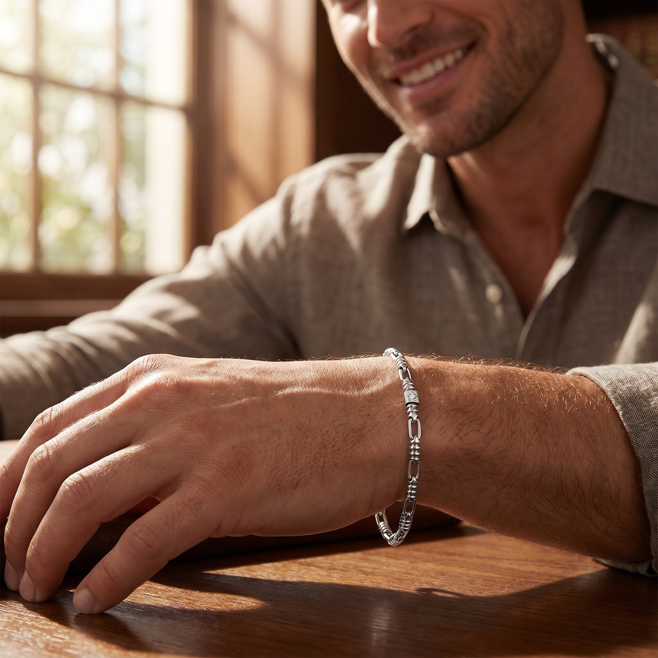 Men's Link 14k Gold (12gram) or Platinum (20gram) 3.5mm Bracelet 8.5"