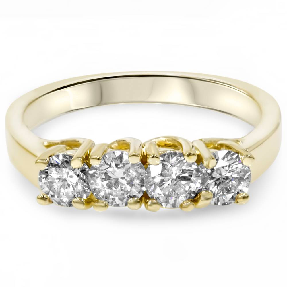 1ct Diamond Yellow Gold Curve Wedding Ring Enhancer (H-I, SI)