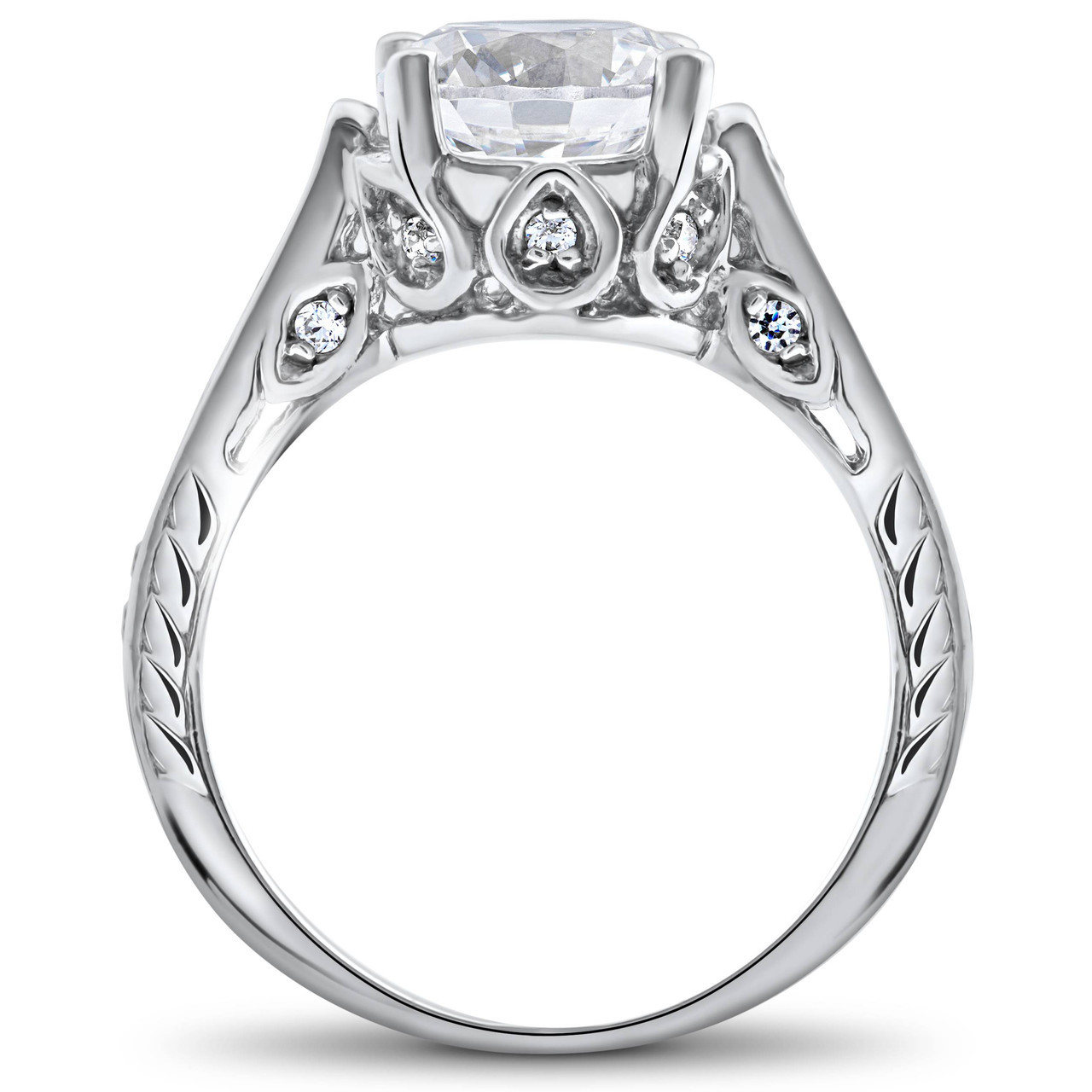 Certified 2 1/3Ct Diamond Engagement Ring 14k White Gold Lab Grown (G-H, VS2-SI1)