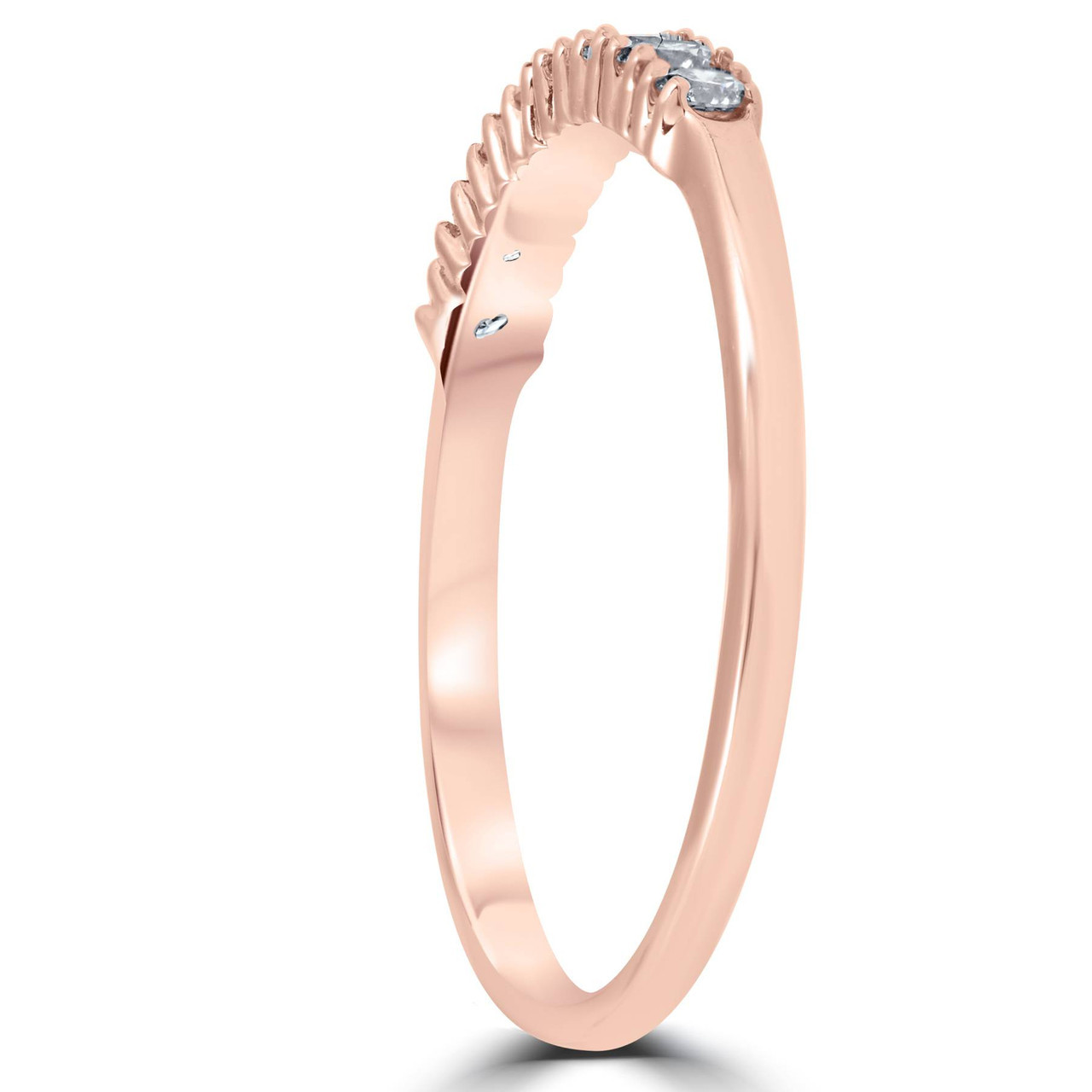 Diamond Wedding Ring 14K Rose Gold (G-H, I1)