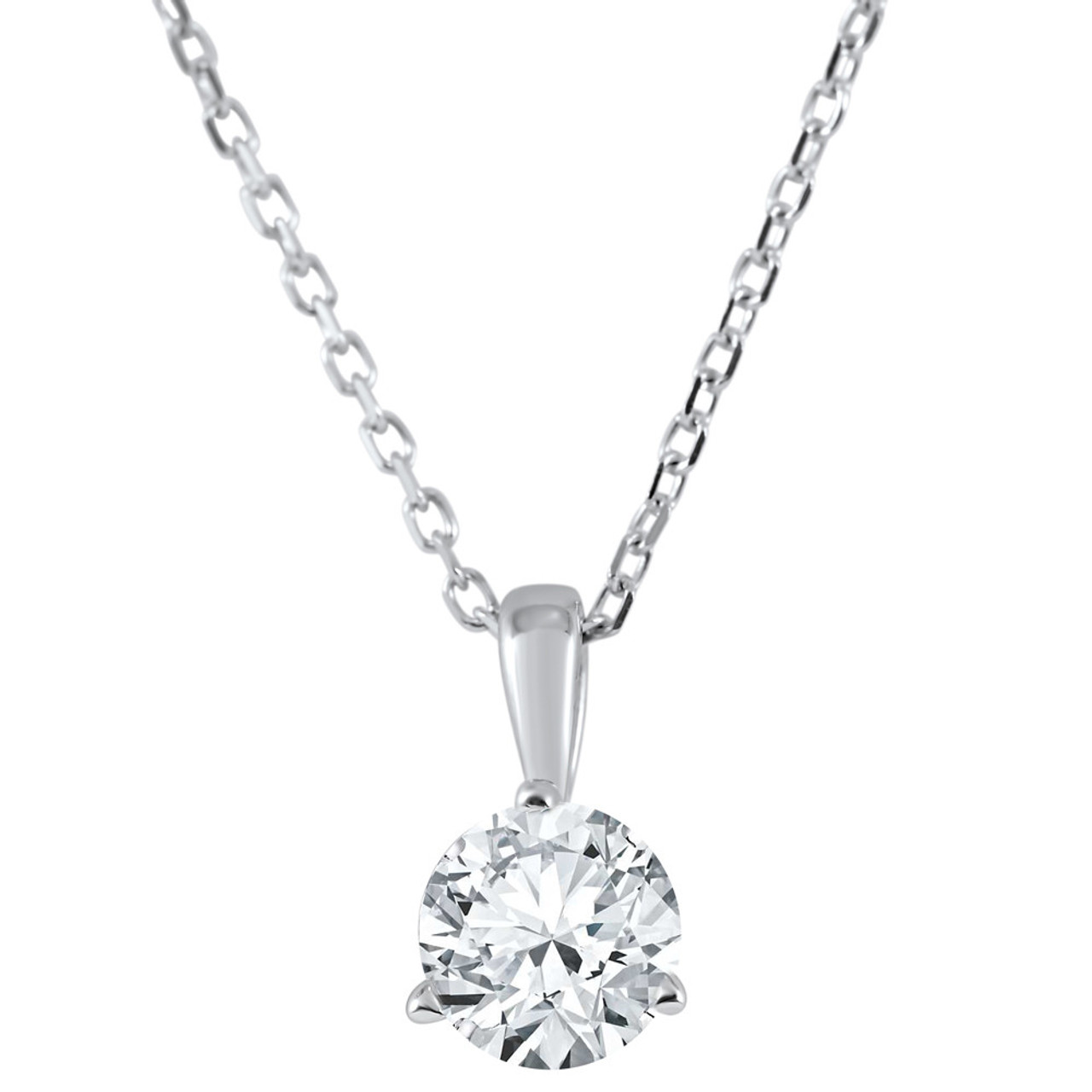 3/8 ct Solitaire Lab Grown Diamond Pendant available in 14K and Platinum (F-G, SI) 3/8 ct Solitaire Lab Grown Diamond Pendant available in 14K and Platinum (F-G, SI)