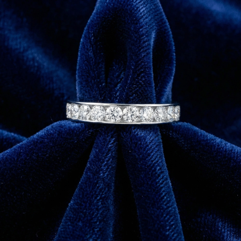 1ct Diamond Wedding Ring 14K White Gold (G-H, I1)