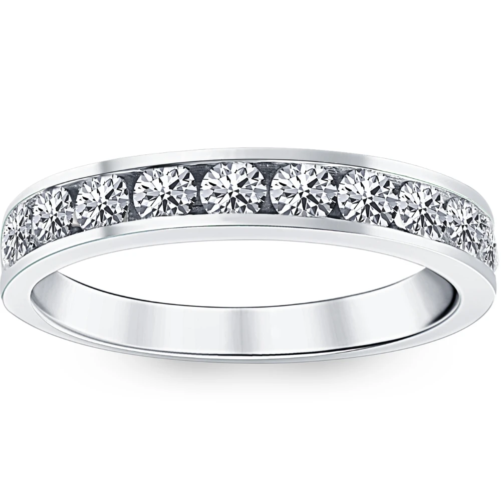 1ct Diamond Wedding Ring 14K White Gold (G-H, I1)