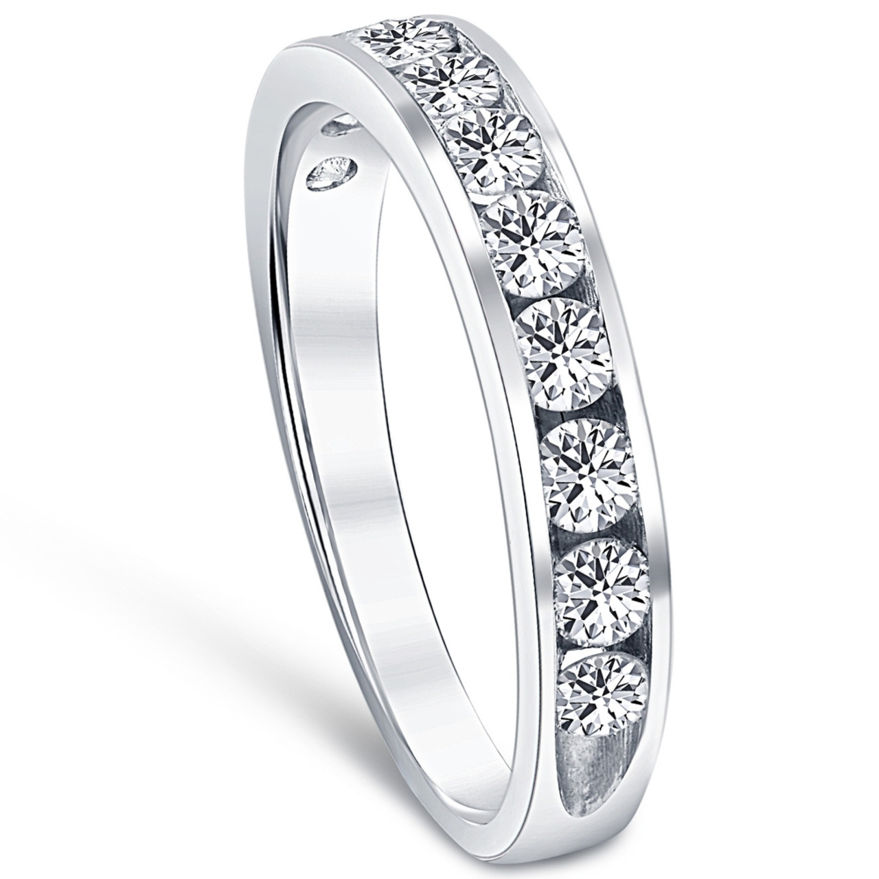 14K White Gold Pavé Diamond Wedding Ring
