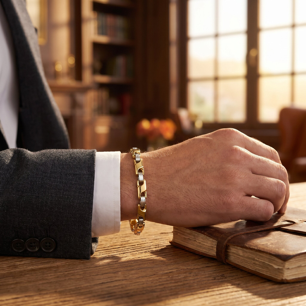 Men's Link 14k Gold (45gram) or Platinum (72gram) 6mm Bracelet 8.5"