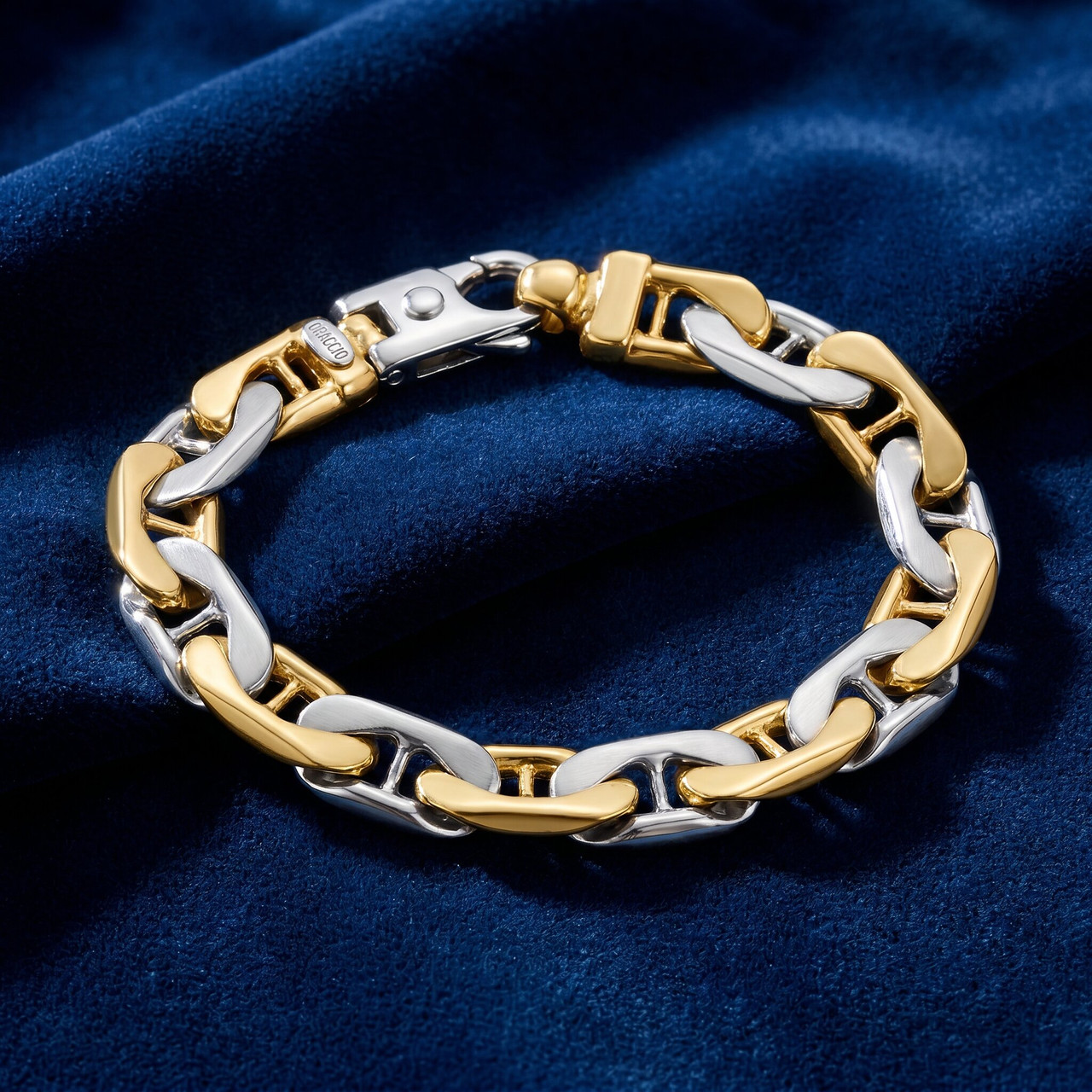 Men's Marine Link 14k Gold (76gram) or Platinum (123gram) 11.5mm Bracelet 8.5"