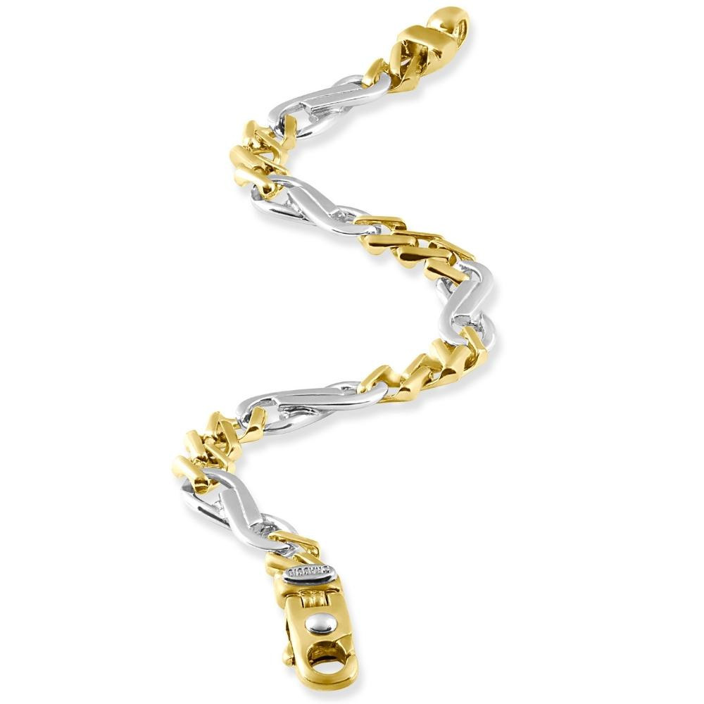 Men's Figaro 14k Gold (32gram) or Platinum (51gram) 8.5mm Link Bracelet 8.5"