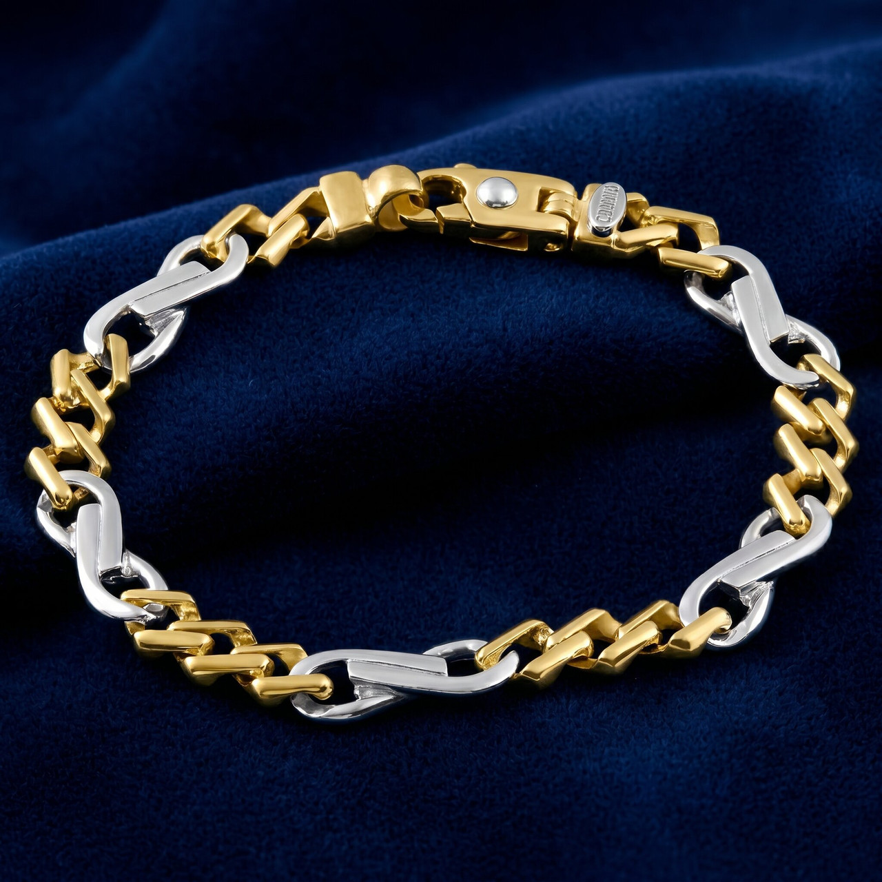 Men's Figaro 14k Gold (32gram) or Platinum (51gram) 8.5mm Link