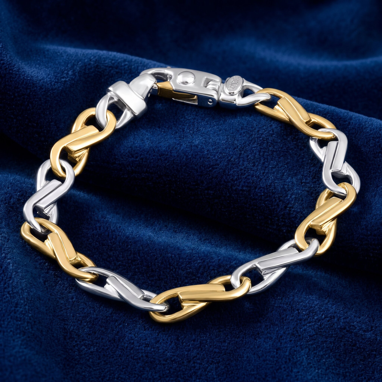 Men's solid 14k Gold (30gram) or Platinum (49gram) 5mm Link Bracelet 8"