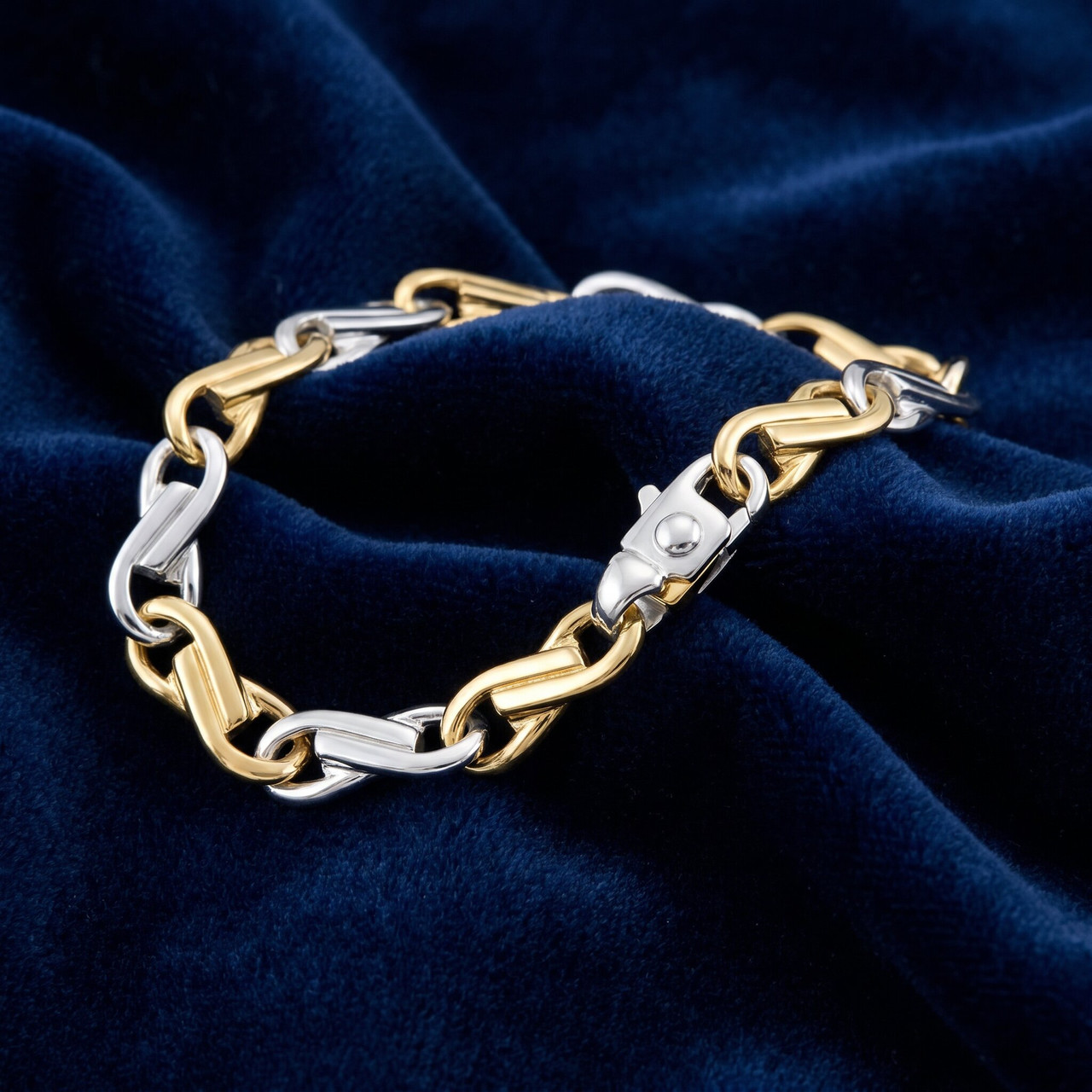 Men's solid 14k Gold (30gram) or Platinum (49gram) 5mm Link Bracelet 8"